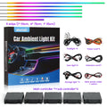 Acrylic Interior Car LED Lights with Remote and Wireless APP 6/10/14/18 in 1, Ambient Lighting Kits Fiber Optic Strip LEDs,16 Million Colors Music&DIY Function