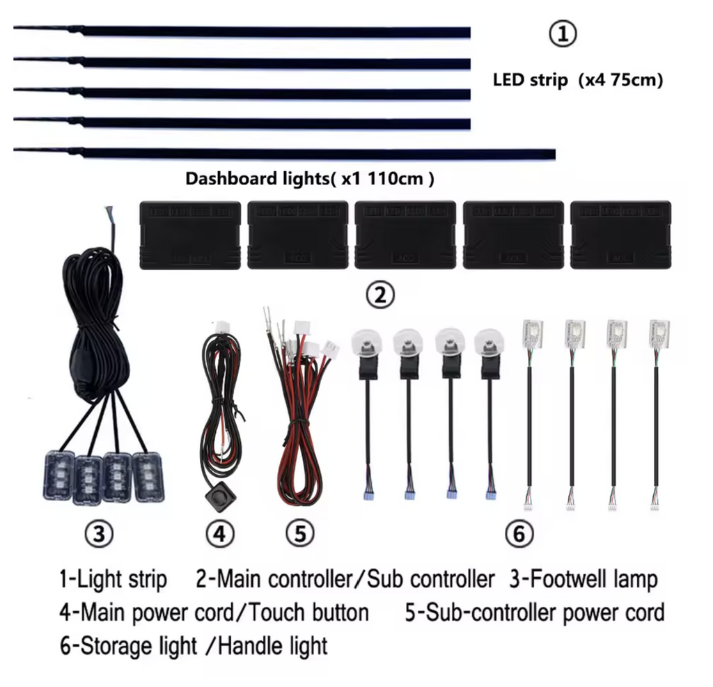 Premium Universal Car Interior Ambient Lighting Kit